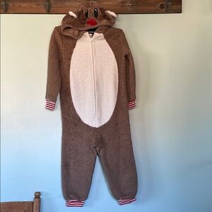 North Pole Trading Co. reindeer hooded pajamas, size 4/5
